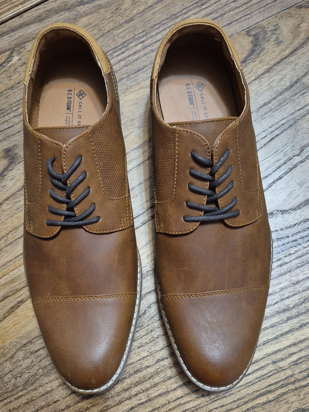 Call It Spring Men's Tan/Brown Derby Lace-Ups